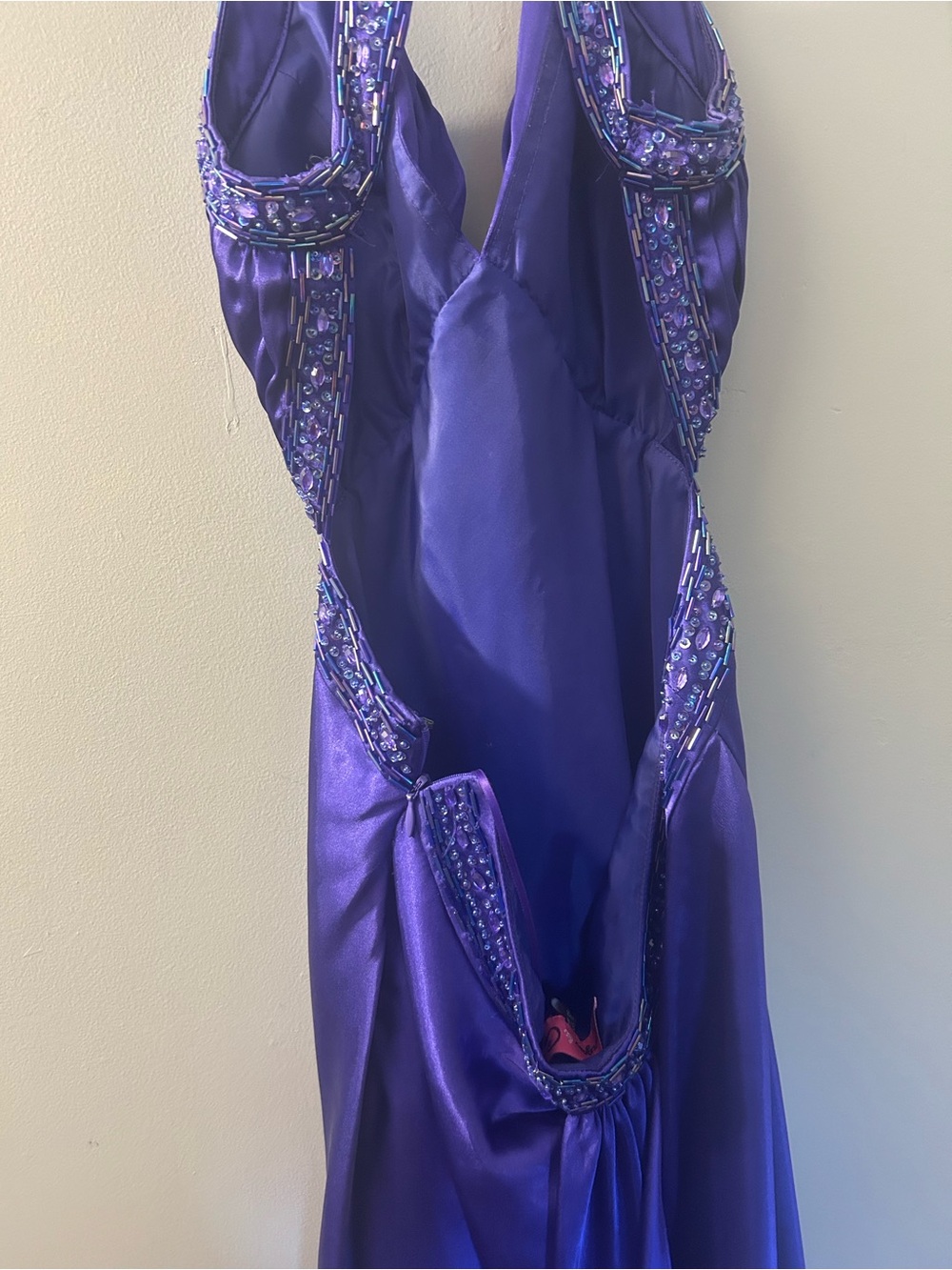 Morgan & Co. Purple Beaded Prom Dress